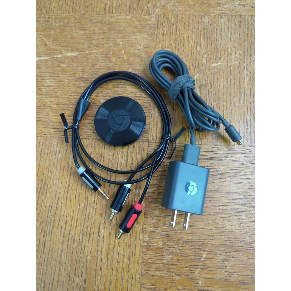 Google Chromecast Audio Media Streamer - RUX-J42 (Black) - Tested & Reset
